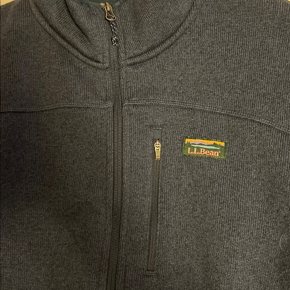 L.L. Bean Navy Blue Men's Sweater Fleece Full-Zip Jacket Size Large Tall - Picture 3 of 4